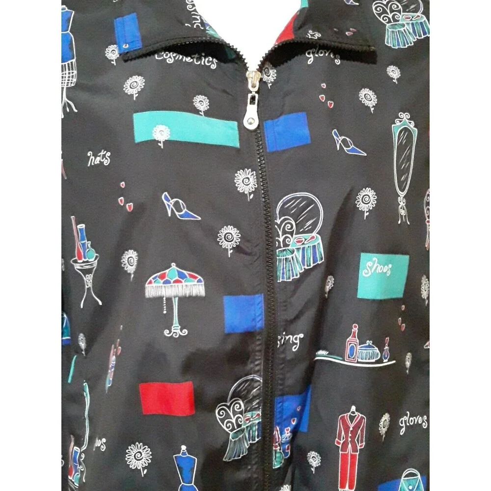 Vintage  Jacket Graphic, , 1980’s Koret Sport Black Zip Up Windbreaker - Picture 4 of 7